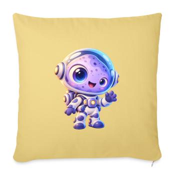Kuscheliger Astronaut im All - Sofakissenbezug 45 x 45 cm - Hellgelb - Vorne