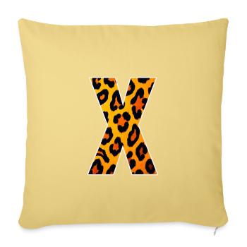 Motif Léopard X - Housse de coussin décorative 45 x 45 cm - jaune délavé - Devant