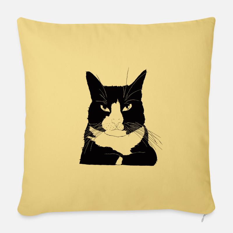 Katze bossy - Sofakissenbezug 45 x 45 cm - Hellgelb
