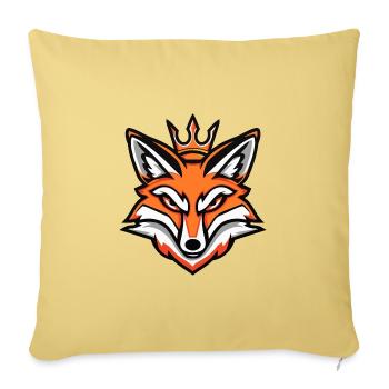 Fuchs Kopf Krone - Sofakissenbezug 45 x 45 cm - Hellgelb - Vorne