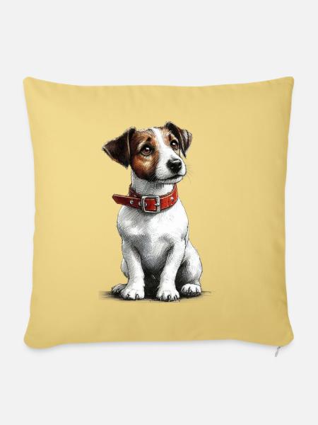 Jack Russel Terrier - Sofakissenbezug 45 x 45 cm - Hellgelb