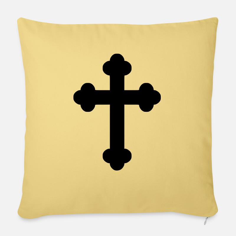Kreuz - Sofakissenbezug 45 x 45 cm - Hellgelb