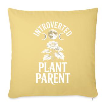 Introverted Plant Parent - Sofa pillowcase 17,3'' x 17,3'' (45 x 45 cm) - washed yellow - Front