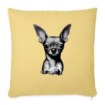 Chihuahua Chien Chihuahuapuppy Dog Propriétaire - Housse de coussin décorative 45 x 45 cm - jaune délavé - Devant