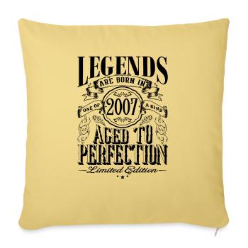 Vintage Born One Month of 2007 Birthday - Sofa pillowcase 17,3'' x 17,3'' (45 x 45 cm) - washed yellow - Front