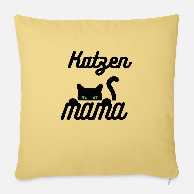 Katzen Mama - Sofakissenbezug 45 x 45 cm - Hellgelb