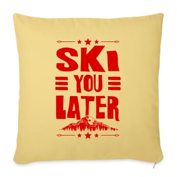Ski Skiing - Sofa pillowcase 17,3'' x 17,3'' (45 x 45 cm) - washed yellow - Front