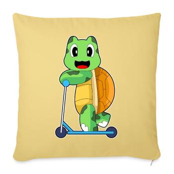 Turtle scooter - Sofa pillowcase 17,3'' x 17,3'' (45 x 45 cm) - washed yellow - Front