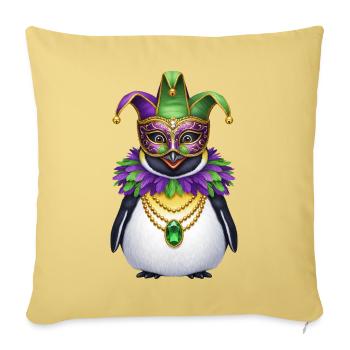 Carnaval élégant du carnaval du manchot - Housse de coussin décorative 45 x 45 cm - jaune délavé - Devant