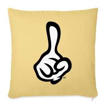 Erhobener Zeigefinger (Finger / Rechte Hand / 2C) - Sofakissenbezug 45 x 45 cm - Hellgelb - Vorne