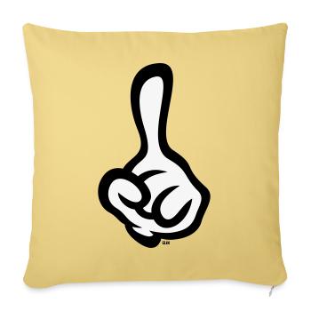 Erhobener Zeigefinger (Finger / Linke Hand / 2C) - Sofakissenbezug 45 x 45 cm - Hellgelb - Vorne