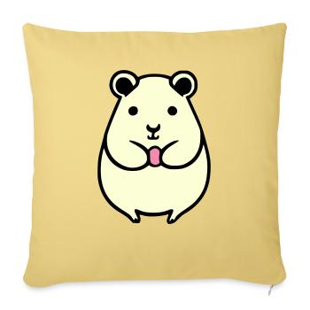 Hamster Cute Animal Rodent Animals Pet Vector 2 - Sofa pillowcase 17,3'' x 17,3'' (45 x 45 cm) - washed yellow - Front