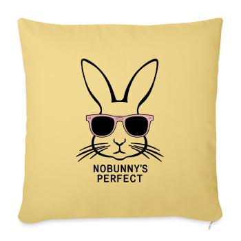 Silhouette de lapin cool « Nobunny est parfait » - Housse de coussin décorative 45 x 45 cm - jaune délavé - Devant