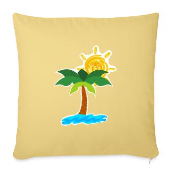 Palmiers sur la plage - Housse de coussin décorative 45 x 45 cm - jaune délavé - Devant