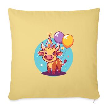 Taurus Birthday Baby - Sofa pillowcase 17,3'' x 17,3'' (45 x 45 cm) - washed yellow - Front