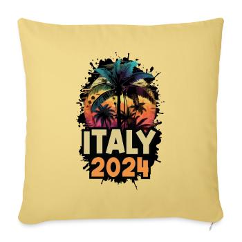 Italy 2024 Holiday Saying - Sofa pillowcase 17,3'' x 17,3'' (45 x 45 cm) - washed yellow - Front