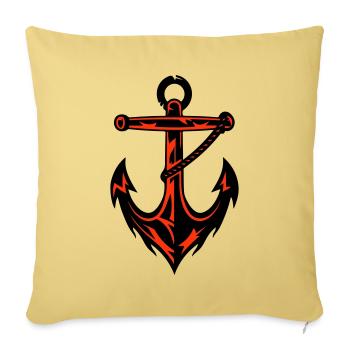 Icône du port d’ancre - Housse de coussin décorative 45 x 45 cm - jaune délavé - Devant