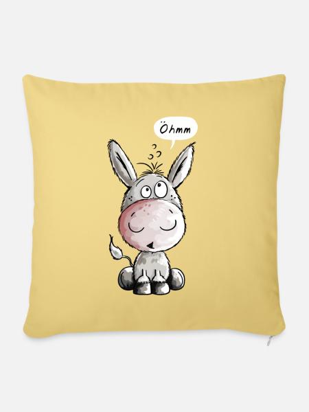 Öhmmm Esel - Eselchen - Comic - Tiere - Sofakissenbezug 45 x 45 cm - Hellgelb