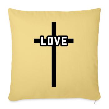 Croix Amour Chrétien Symbole Jésus - Housse de coussin décorative 45 x 45 cm - jaune délavé - Devant
