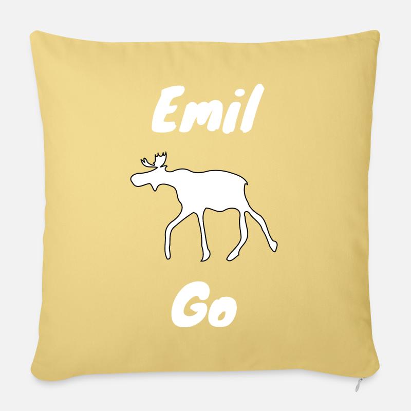 Emil der Elch withe - Sofakissenbezug 45 x 45 cm - Hellgelb