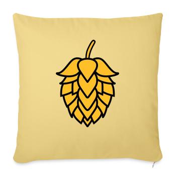 Hops motif / designer - Sofa pillowcase 17,3'' x 17,3'' (45 x 45 cm) - washed yellow - Front