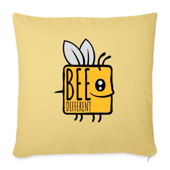 bee different saying quote - Sofa pillowcase 17,3'' x 17,3'' (45 x 45 cm) - washed yellow - Front