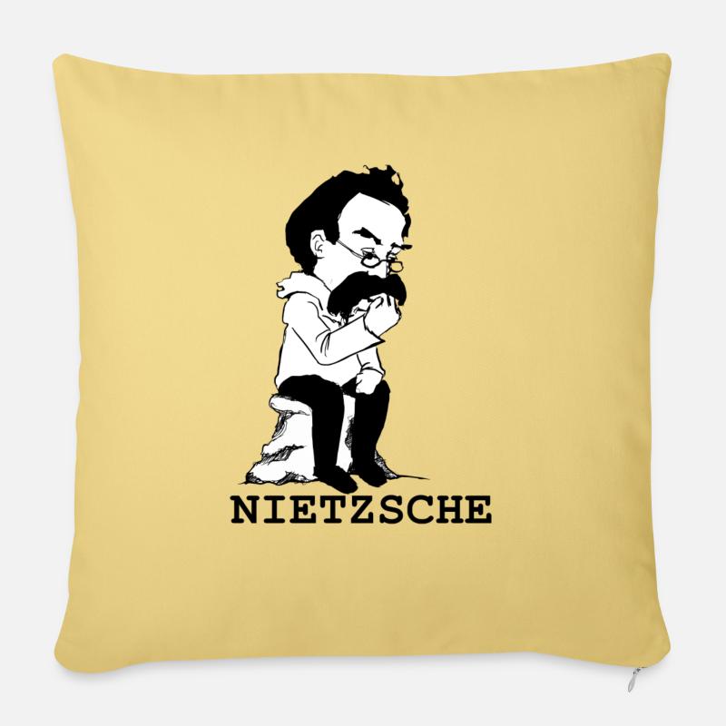 Nietzsche - Sofakissenbezug 45 x 45 cm - Hellgelb
