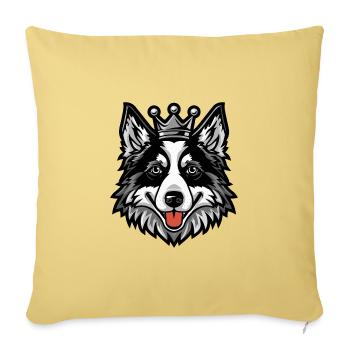 Border Collie Dog Crown - Sofa pillowcase 17,3'' x 17,3'' (45 x 45 cm) - washed yellow - Front