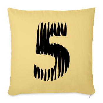 Maillot numéro 5 - Housse de coussin décorative 45 x 45 cm - jaune délavé - Devant