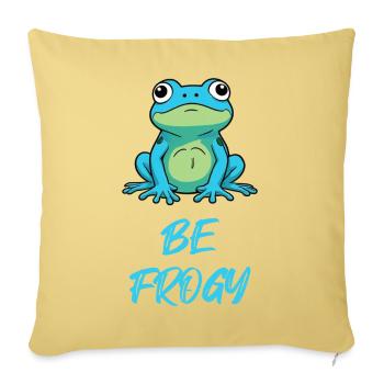 Frosch Blau - Sofakissenbezug 45 x 45 cm - Hellgelb - Vorne