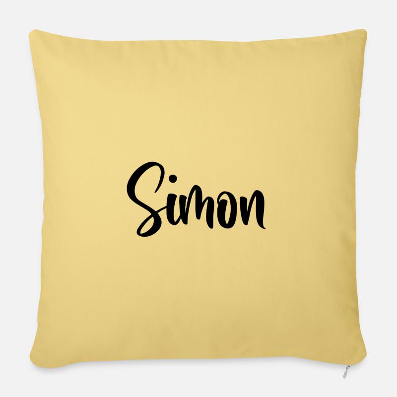 First name Simon - Sofa pillowcase 17,3'' x 17,3'' (45 x 45 cm) - washed yellow