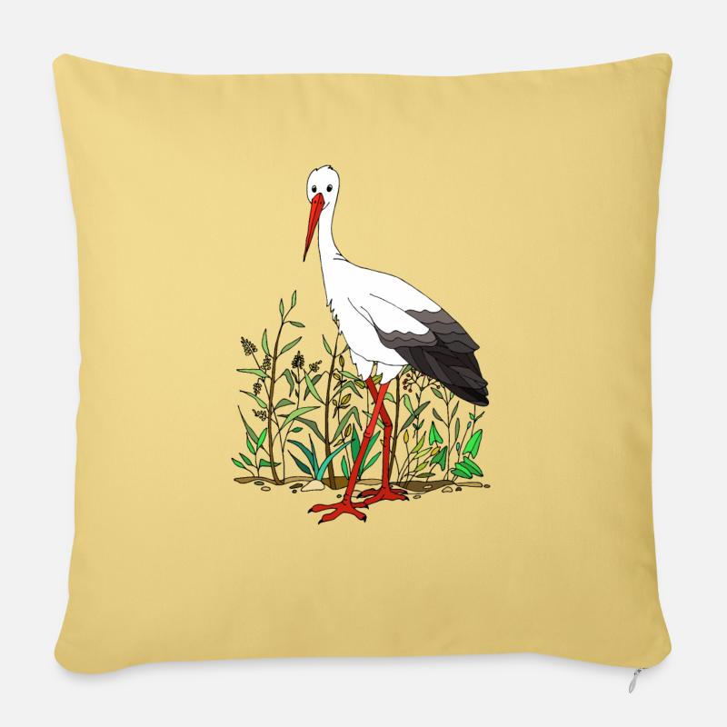 Stork - Sofa pillowcase 17,3'' x 17,3'' (45 x 45 cm) - washed yellow