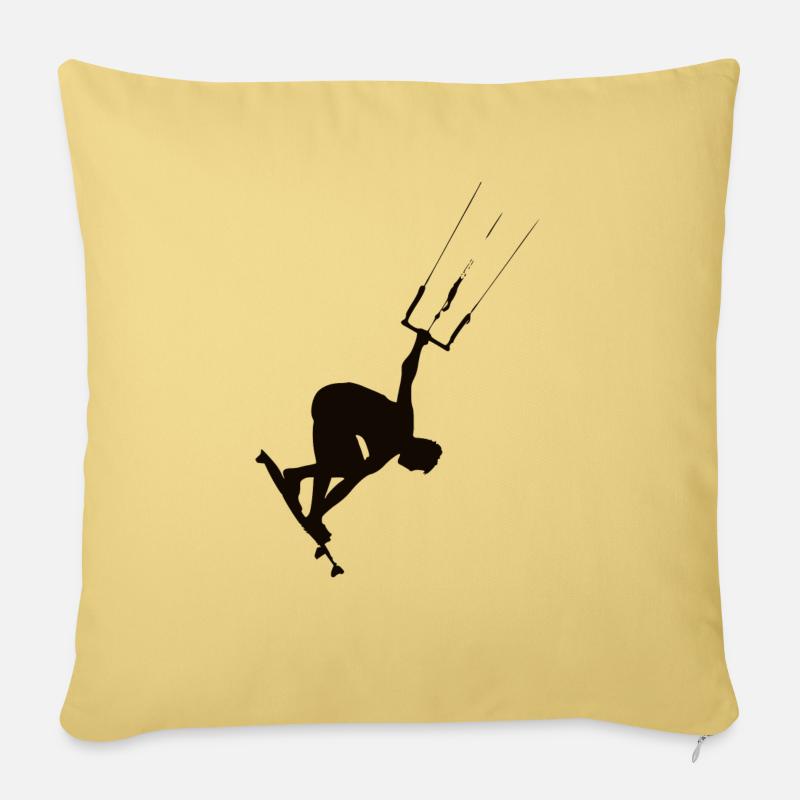 Kitesurfen - Sofakissenbezug 45 x 45 cm - Hellgelb