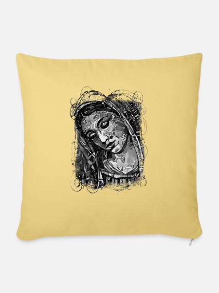 Jesus Gott gud Maria Madonna Mariana Jungfrau Maria - Sofakissenbezug 45 x 45 cm - Hellgelb