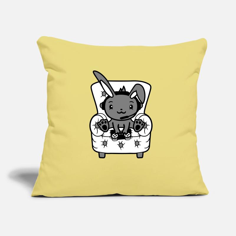 Bunny Playing Controller Console Headset Gamer Nerd Sofa pillowcase 17,3'' x 17,3'' (45 x 45 cm)
