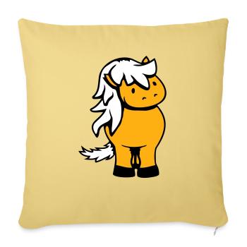 Pferd Süß Pony Fohlen Pferdemädchen Niedlich Comic - Sofakissenbezug 45 x 45 cm - Hellgelb - Vorne