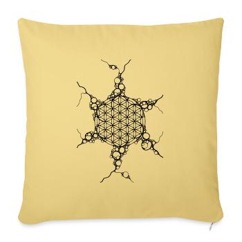Flower Of Life - Spiritual Neuro Art 1 - Sofa pillowcase 17,3'' x 17,3'' (45 x 45 cm) - washed yellow - Front