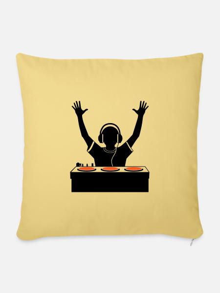 DJ Party Turntables - Sofakissenbezug 45 x 45 cm - Hellgelb