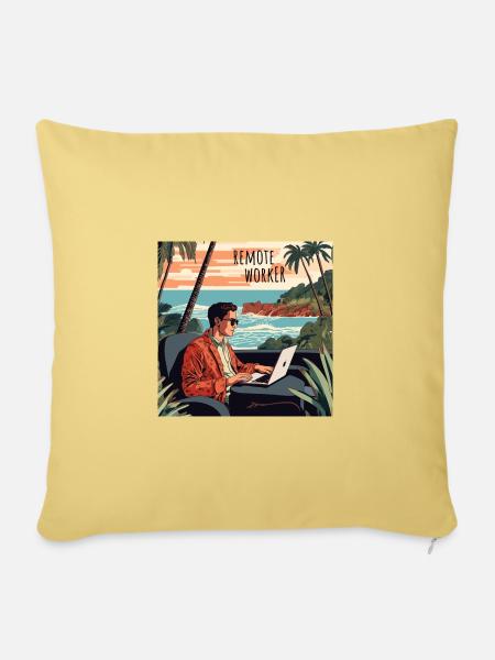 Remote Worker - Sofakissenbezug 45 x 45 cm - Hellgelb