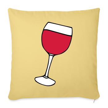Red wine in the glass - Sofa pillowcase 17,3'' x 17,3'' (45 x 45 cm) - washed yellow - Front