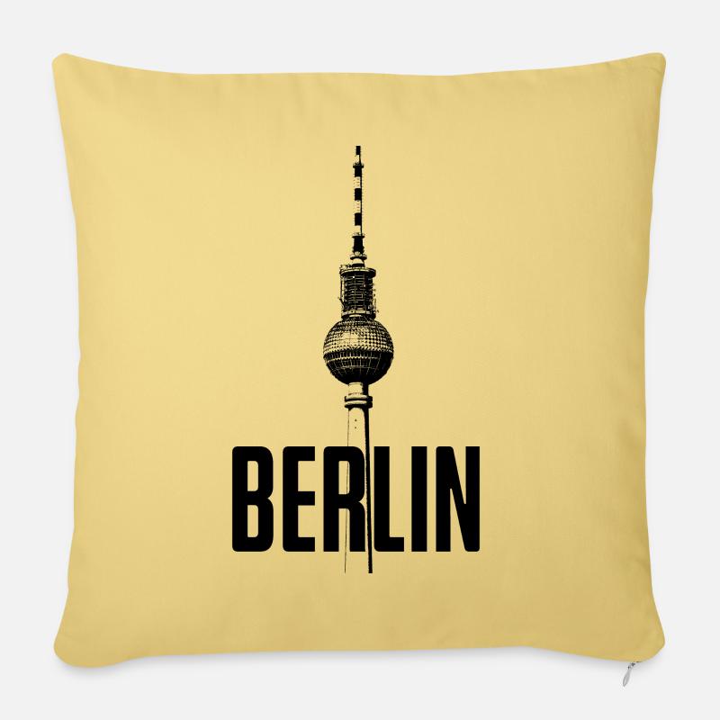 Fernsehturm Berlin - Sofakissenbezug 45 x 45 cm - Hellgelb