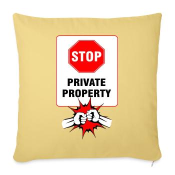 Signalisation de Propriété Privée - Housse de coussin décorative 45 x 45 cm - jaune délavé - Devant