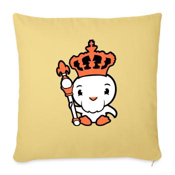Bird King Crown Ruler Beard Old Kingdom - Sofa pillowcase 17,3'' x 17,3'' (45 x 45 cm) - washed yellow - Front