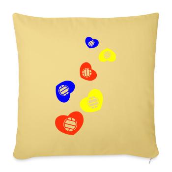 Cœur de volleyball - Housse de coussin décorative 45 x 45 cm - jaune délavé - Devant