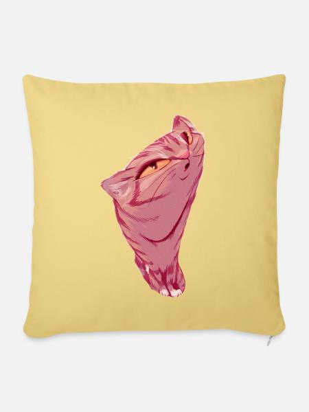 Weiches Pink - Sofakissenbezug 45 x 45 cm - Hellgelb