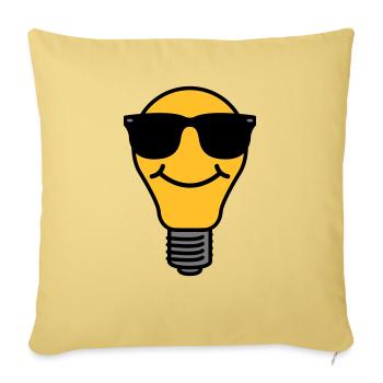 Lightbulb with sunglasses - Sofa pillowcase 17,3'' x 17,3'' (45 x 45 cm) - washed yellow - Front