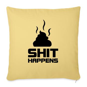 shit happens - Sofakissenbezug 45 x 45 cm - Hellgelb - Vorne
