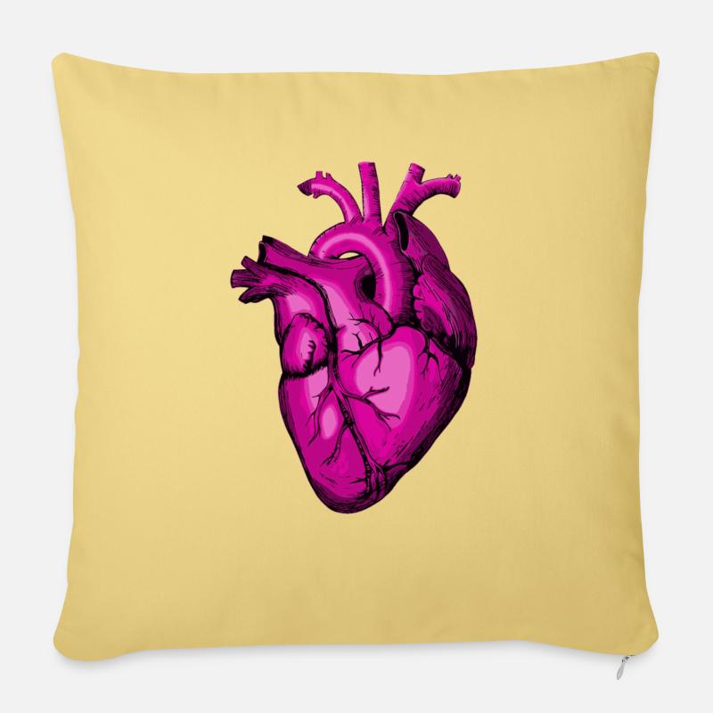 Rosarot und in Liebe! - Sofakissenbezug 45 x 45 cm - Hellgelb