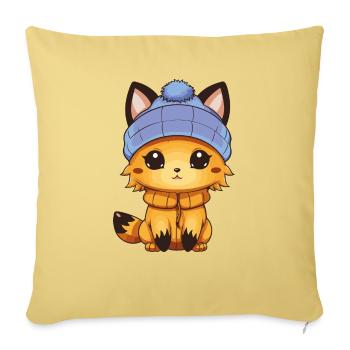 Bande dessinée Fox - Housse de coussin décorative 45 x 45 cm - jaune délavé - Devant