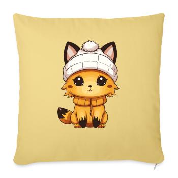 Bande dessinée Fox - Housse de coussin décorative 45 x 45 cm - jaune délavé - Devant